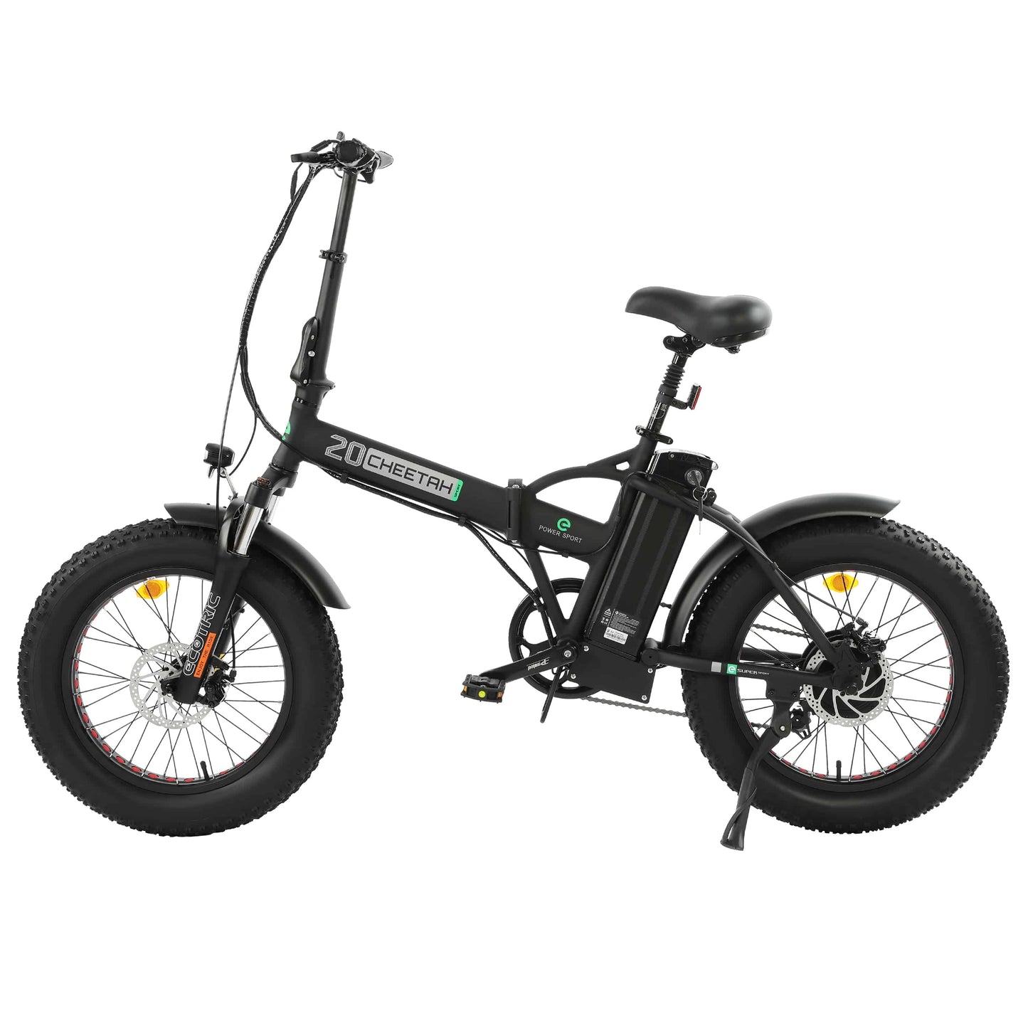 48v Folding Fat Tire Electric Bike - Black