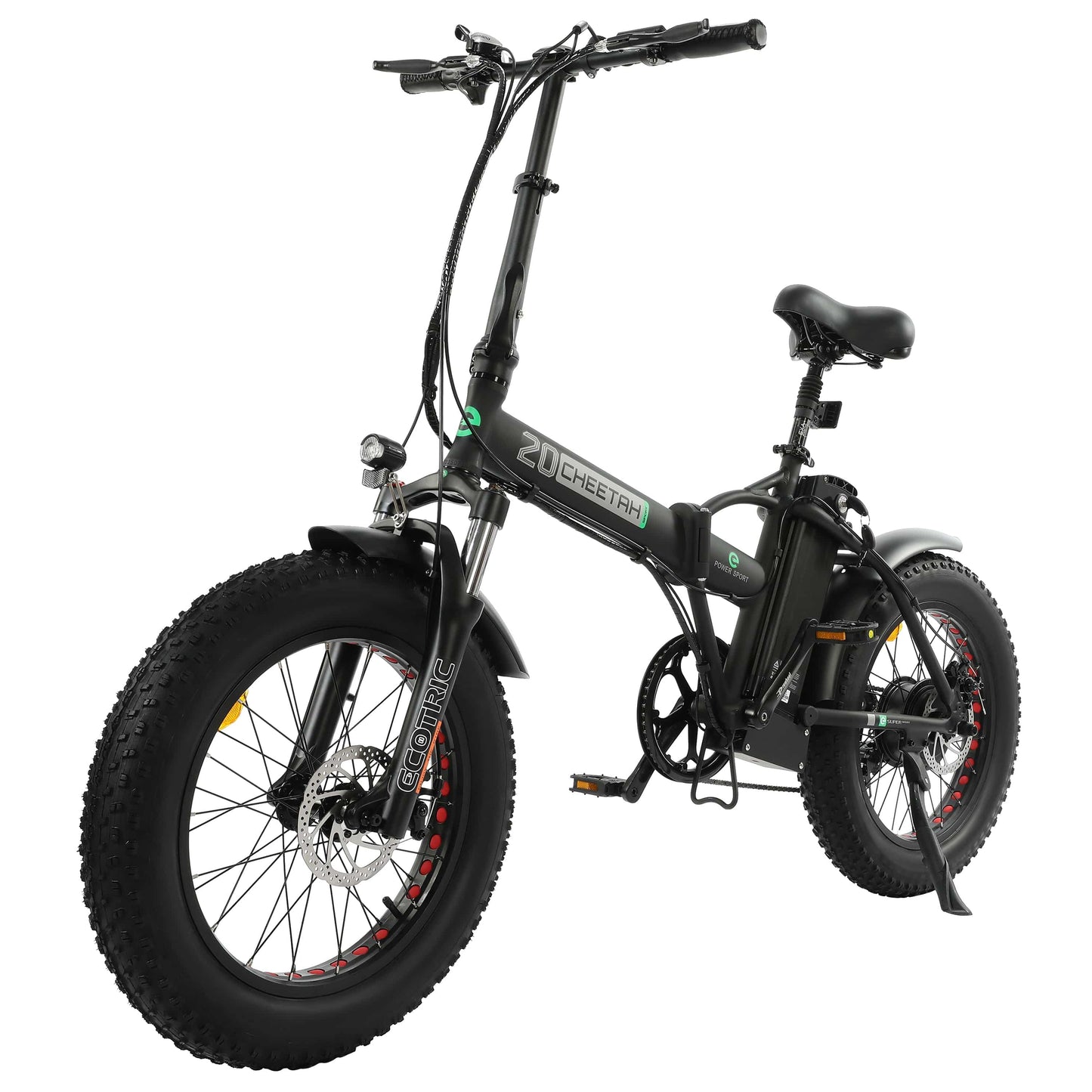 48v Folding Fat Tire Electric Bike - Black