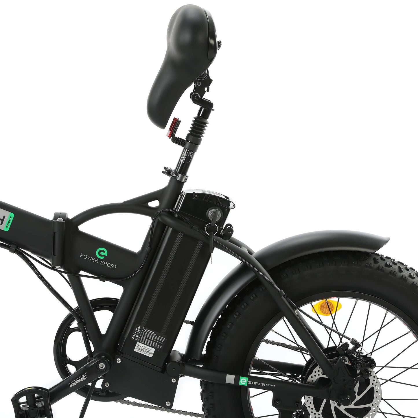 48v Folding Fat Tire Electric Bike - Black