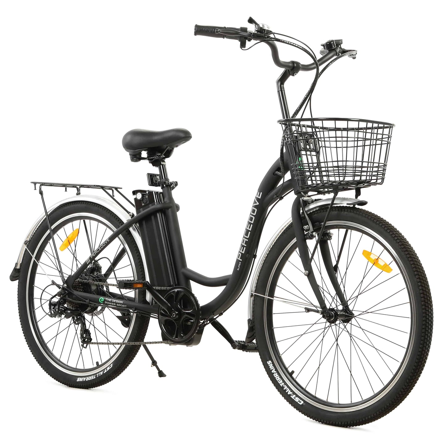 PEACEDOVE Electric City Bike - Matte Black