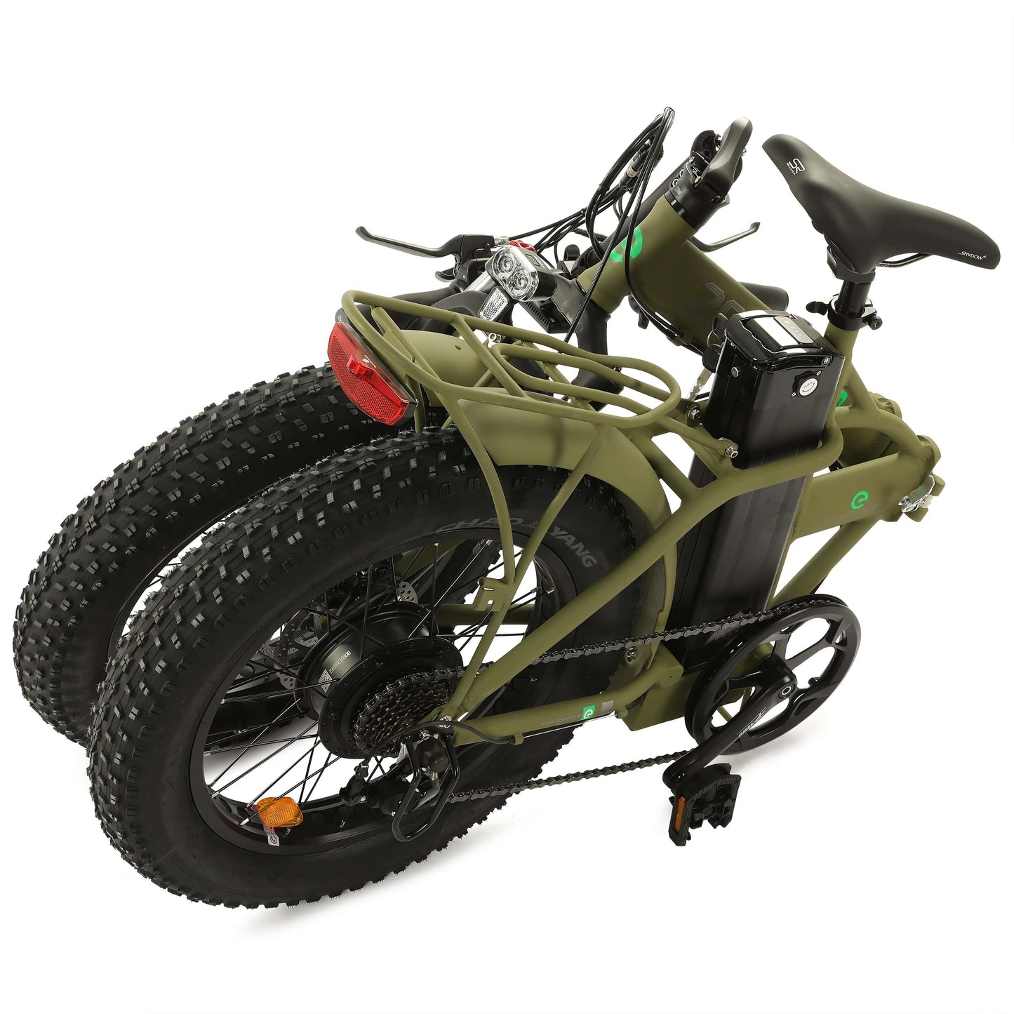 48v Fat Tire Folding Electric Bike - Matte Green