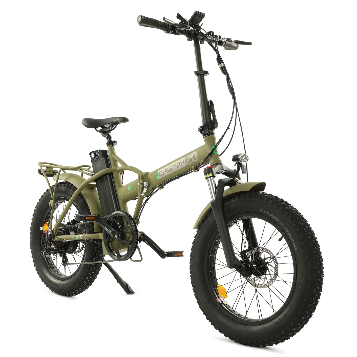 48v Fat Tire Folding Electric Bike - Matte Green