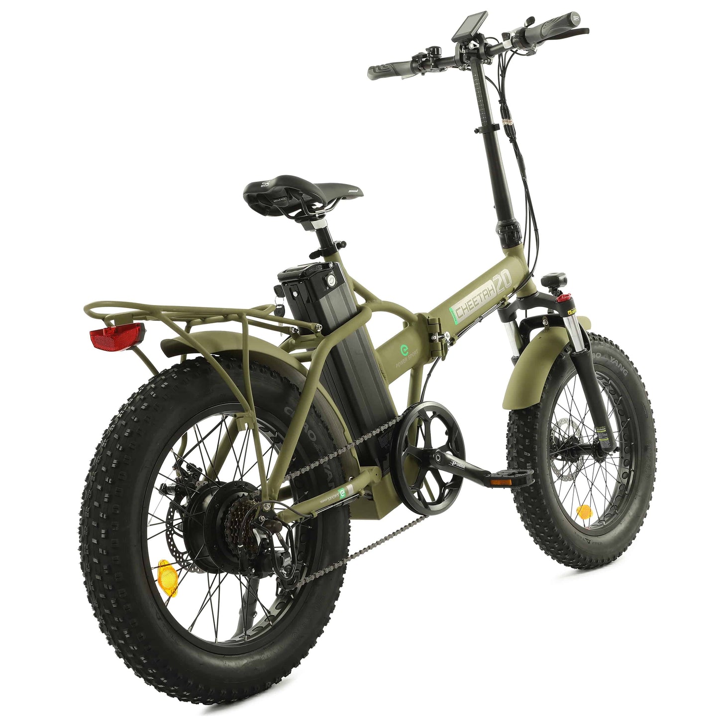 48v Fat Tire Folding Electric Bike - Matte Green