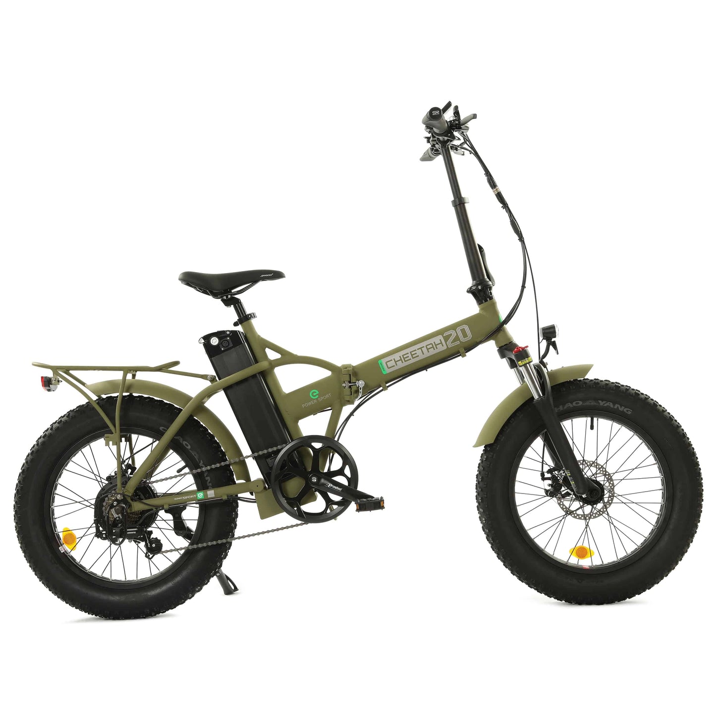 48v Fat Tire Folding Electric Bike - Matte Green